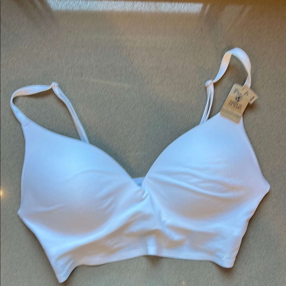Victoria's Secret White Wireless Bra with Ruched Detail